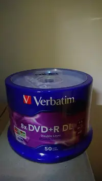在飛比找露天拍賣優惠-Verbatim DVD+R DL 8X 燒錄片 (50片/