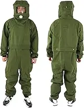 Sandblasting Suit, Work Safety Canvas Bodysuit - Transparent Face Protection, Waist Zip Design, Can Be Connected Externally via an Oxygen Tube Interface