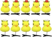 [Generic] 1/4 Cute Yellow Duck Hair Clips - Animal Duck Hair Clips Set, Soft Yellow Duck Hair Pin | Hair Accessory with Duck Shaped Design | Funny Cartoon Duck Plush Hairpin Set for Children, Girls