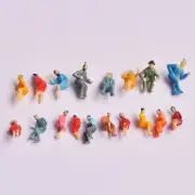 Painted Figures People Model Scale Sitting 100pcs 1:100 ABS Model People