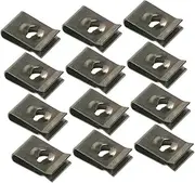 Amosfun 100pcs Car Bumper Clips Sturdy Metal Retainer Fasteners for Mudguard and Bumper Protection Durable Auto Parts for Vehicle Modification and Damage Prevention