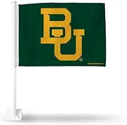 NCAA Rico Industries Baylor Bears Green Double Sided Double Sided Car Flag - 16" x 19" - Strong Pole that Hooks Onto Car/Truck/Automobile