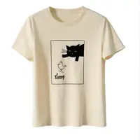 在飛比找蝦皮商城優惠-雅麗安娜 上衣 短袖上衣 T恤S-2XL夏季貓咪控姐妹植絨字