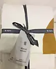 West Elm Hand Blocked Shapes King Duvet NWT! Modern White & Blue Yellow Ivory