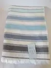 Kassatex Pareo Beach Towel 100% Cotton Portugal 40" x 70" Ocean Blue Striped