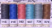 6 Different colors GUTERMANN 100% polyester sew-all thread 110 yard Spools