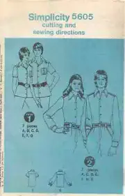 SIMPLICITY 5606 MISSES' SIZE 8 SHIRTS SEWING PATTERN VINTAGE
