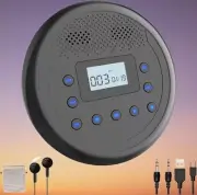 CD Player Portable MONODEAL Rechargeable Portable CD Player with Built-in Black