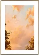 Living Room Pictures, Wall Pictures 12x16 Inch Autumn Sunset Wall Painting Canvas Picture with Plastic Frame Decorative for Living Room, Bedroom, Hotel