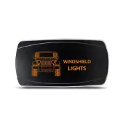 Rocker Switch for Jeep JK Windshield Lights Symbol - Horizontal - Amber LED