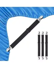 Beadnova Bed Sheet Straps 4 Pcs Black Bed Sheet Holders Adjustable Clips