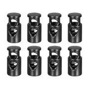 8Pcs Metal Cord Locks 4.2mm Single Hole Toggle Spring Stop Black