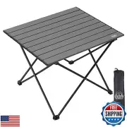 EHHLY Portable Folding Camping Table, Large Compact Aluminum Beach Picnic Tab