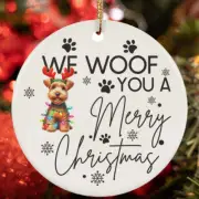 Merry Christmas Welsh Terrier Dog Woof Xmas Lover Ornament Gift Tree Decor
