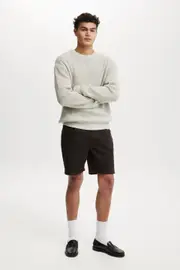 [Cotton On Men] Cotton On Men - Slim Denim Short - Dark chocolate 28 DARK CHOCOLATE