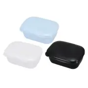 Soap Holder, 3 Pack Bar Soap Dish Container Travel Soap Case, Black White Blue