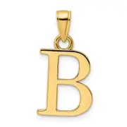14k Yellow Gold Letter B Initial Pendant