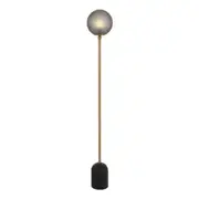 Gina Smoked Glass Black Travertine Floor Lamp