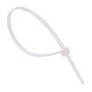 3.6mm x 200mm White Natural Zip Cable Tie - Pack of 100