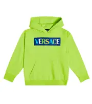 [Versace Kids] Versace Kids Logo cotton jersey hoodie Y 14 green
