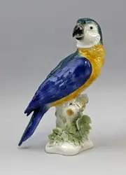 9942475 Wagner&apel Porcelain Figurine Ara Parrot Blue Yellow