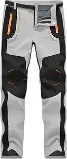 Rdruko Men's Snow Ski Pants Waterproof Insulated Winter Outdoor Hiking Fleece Pants with Belt