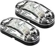 Dream Lighting 2 Pack 12V DC Cool White LED Side Marker Clearance Lights Indicators Trailer Truck RV Motorcycle Lamp Surface Mount