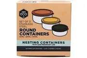 Stainless Steel Round Containers, Set of 3 (Autumn Collection)
