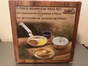 Texsport 5 Piece Aluminum Mess Kit Fry Pan Saucepan Cover 8oz plastic Cup
