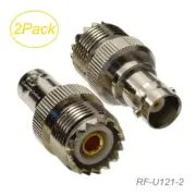 2-Pack BNC Female to UHF SO-239 Female RF Coaxial Adapters, RF-U121-2