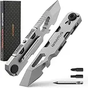 EDC Pry Bar Multitool 10 in 1 with Bi-Directional Ratchet Screwdriver & Everlasting Pen, Wrenches, Crowbar, Bottle and Box Openers - Your Versatile Companion for Everyday Carry and Camping Accessories