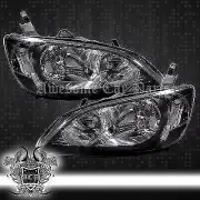 For 04-05 Honda Civic EM2 Factory Replacement Head Lights Lamps Set Black Clear (for: Honda Civic)