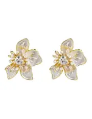 [Gregory Ladner] GJEC084M Enamel Look Flower Stud Earrings in Gold