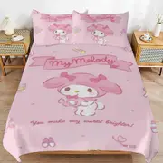 a1601 My Melody Duvet Cover Set, 3 Piece Bedding Set 86x70" Double Sided Printing Decorative Comforter Cover Set (1 Duvet Cover + 2 Pillow Shams)" jfr
