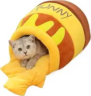 Cute Cat Bed, Honeypot Cat Bed, Honey Pot Shaped Cat Bed Covered Cat Bed Removable Cushion Cat Bed Plush Cat Bed Soft Cat Bed Pet Bed Cozy Cat Bed Comfortable Cat Bed