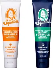 Dr. Squatch Teeth Whitening Toothpaste Kit - Day and Night Flouride Free Natural