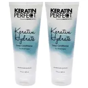 Keratin Perfect Keratin Hydrate Deep Conditioner - Pack of 2 For Unisex 7 oz Conditioner