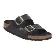 Birkenstock Arizona BS Slide Sandals - Saffiano Black Birko Flor, EU 39/L:8 M:6