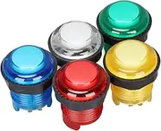 5 Pcs Arcade Game Button, 28mm LED Round Illuminated Arcade Push Buttons for MAME, Jamma, Fighting Games, Arcade Video Games, etc(12V)