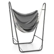 CostwayHammock Chair with Stand and Side Pocket for Living Room-Grey