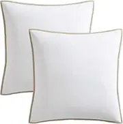 [Tommy Bahama] Euro Sham, Cotton Bedding with Envelope Closure, Cozy Home Decor (Bahama Basic Canvas White)