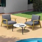Livsip Outdoor Lounge Set 3PCS Patio Furniture Sets 70cm White Coffee Side Table