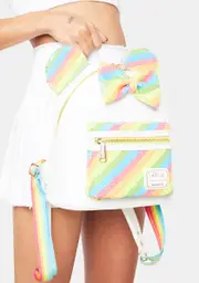[Loungefly] Minnie Mouse Sequin Rainbow Backpack
