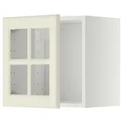 METOD wall cabinet with glass door, white/Bodbyn off-white, 40x37x40 cm
