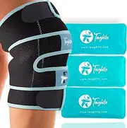 TOUGHITO Knee Ice Pack Wrap - 4 in 1 Knee Pain Relief Brace for Joint Pain, Bursitis Pain Relief, Knee Injury, Arthritis, Meniscus Tear, ACL, Sprains & Swelling - Skyblue