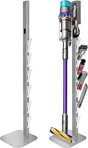 [Haturi] Vacuum Stand Compatible with Dyson G5 V15 V12 V11 V10 V8 V7 V6, Hidden Power Cord Standing Dock Holder, Metal Docking Station for Dyson Handheld Cordless Vacuum Cleaner & Accessory & Attachment