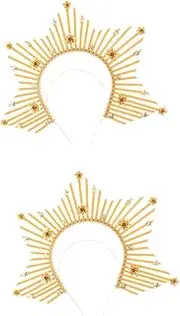 [Cabilock] 2pcs Sun Ray Hair Accessories Headband for Lady Goddess Hair Clasp Goddess Headpiece Costume Headpiece Party Photo Prop Decorative Headband Festival Photo Prop Headband Crown