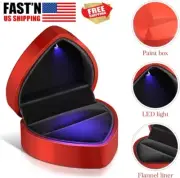 Engagement Diamond Ring Box Proposal Wedding w/ Light Lighted Ring Box Holder US