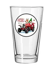 Christmas - Merry - 16oz Pint Beer Glass Pub Style Barware Seltzer Cocktail Tea