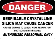 OSHA DANGER: RESPIRABLE CRYSTALLINE SILICA CANCER| Laminated Vinyl Decal Sticker